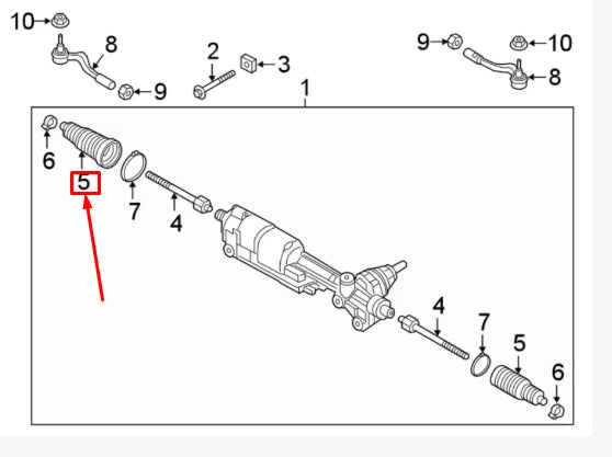 NEW AUDI Q7 4M FRONT STEERING RACK RIGHT BOOT DUST COVER 4M0423832B ORIGINAL