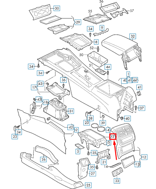 new volkswagen arteon 3h7 center console cup holder rhd 3g0862531h1zv original