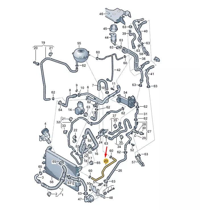 NEW VW TRANSPORTER VI T6 COOLANT HOSE 7E0121447