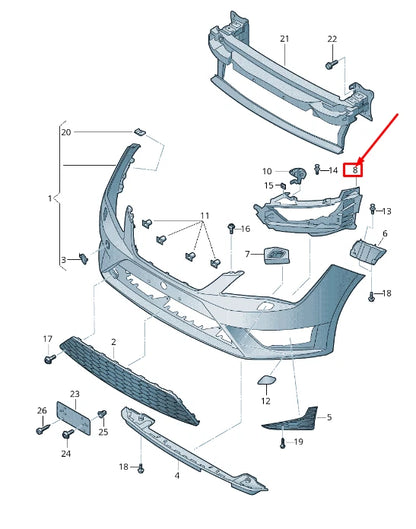 NEW SEAT LEON 5F FRONT RIGHT HEADLIGHT BRACKET 5F0807350B ORIGINAL
