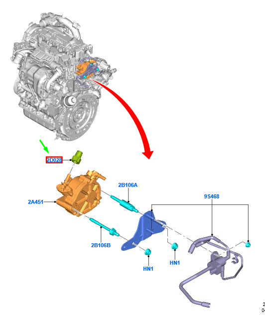 new ford kuga mk3 vacuum pump cap 2320879 jn1q-2d090-ab original