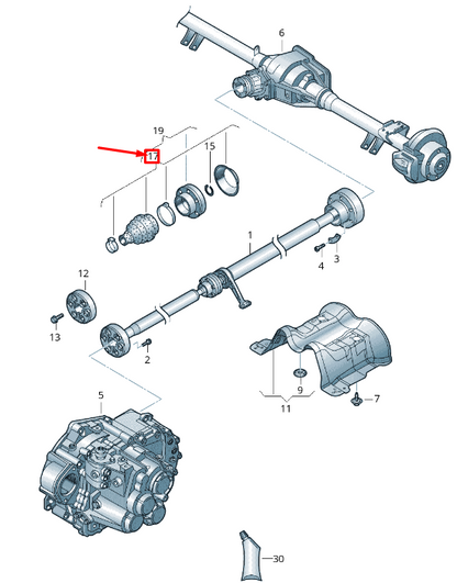 NEW VOLKSWAGEN CADDY 2K MK3 REAR CARDAN SHAFT JOINT 2K0598285 ORIGINAL