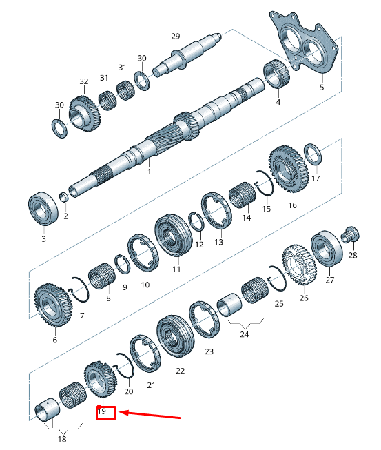 new audi q5 fy input shaft change gear 0cs311131f original