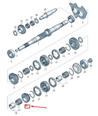new audi q5 fy input shaft change gear 0cs311131f original