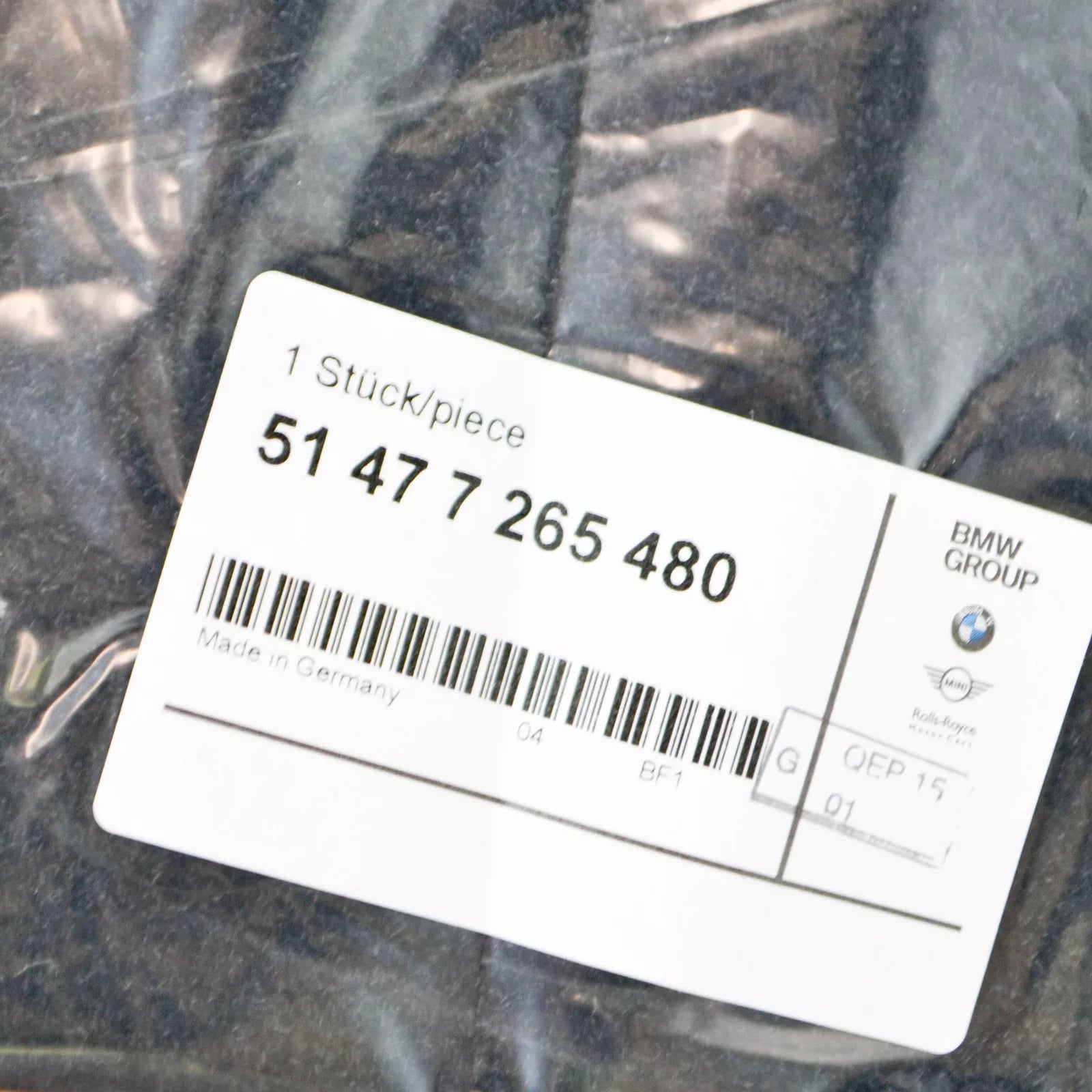 NEW BMW 3 E90 FRONT LEFT FLOOR MAT 7265480 51477265480 ORIGINAL