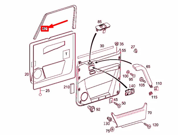 NEW MERCEDES-BENZ G W463 FRONT LEFT DOOR TOP TRIM A46372500719051 ORIGINAL