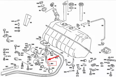 NEW MERCEDES-BENZ SL R107 FUEL HOSE A1164701575 4.5 PETROL 165KW