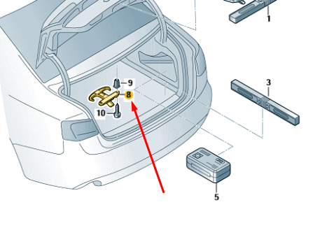 NEW AUDI A5 8W6 LUGGAGE BOOT BAG HOOK 8W0867615 ORIGINAL