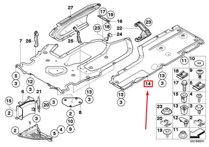 NEW BMW 6 E63 LEFT UNDERBODY COVER 7009725 51757009725 ORIGINAL
