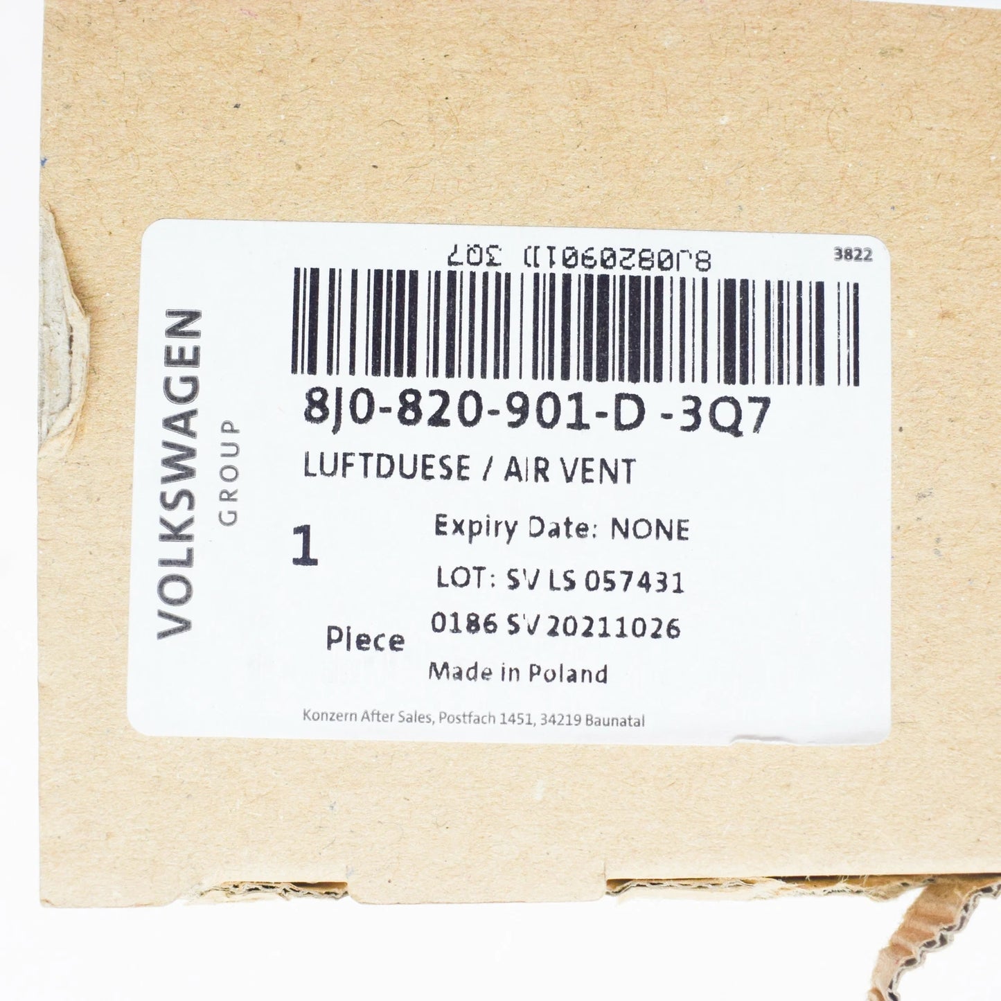 NEW AUDI TT 8J FRONT DASHBOARD AIR VENT 8J0820901D3Q7