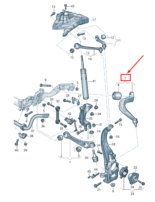 new audi q7 4m front left control arm 4m0407693f original