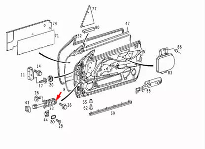 NEW MB SLK R170 FRONT DOOR CHECK STRAP A1707200116 ORIGINAL