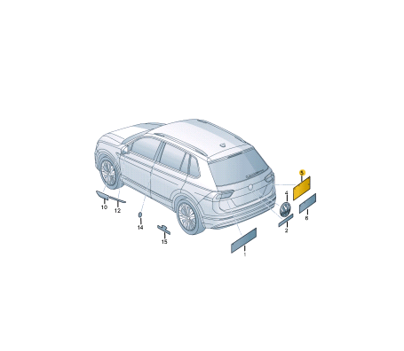 new volkswagen tiguan ad rear trunk bootlid badge 5na853675f2zz original