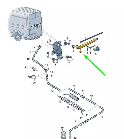 NEW VW CRAFTER MK22 SZ REAR RIGHT AERO WIPER ARM 7C0955708B03C