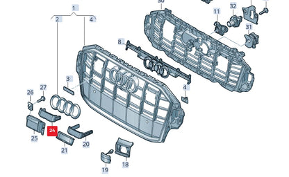 NEW AUDI Q7 4M RIGHT RADIATOR GRILLE BRACKET 4M0807419 ORIGINAL