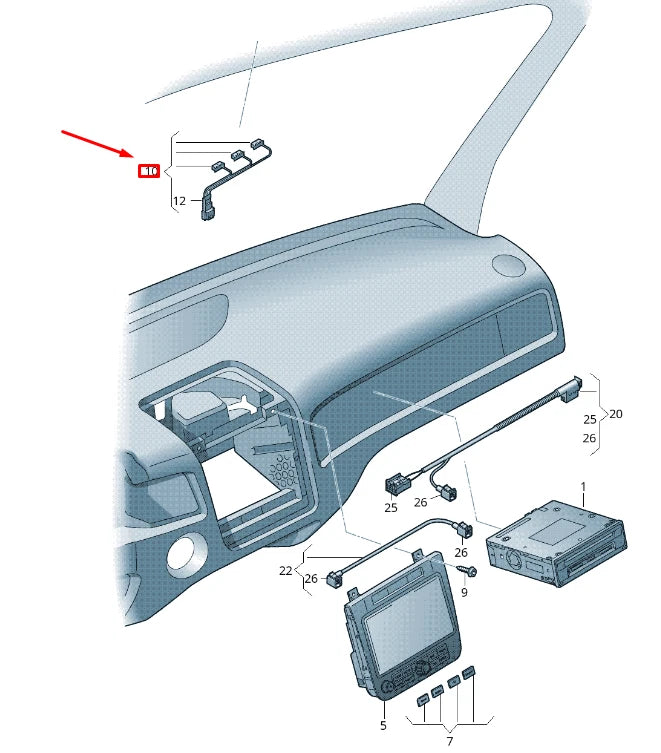NEW VW TOUAREG 7P MK2 HANDS-FREE DEVICE MICROPHONE LHD 7P1035711