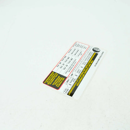 NEW AUDI A5 CABRIO 8W6 TYRE PRESSURE DATA PLATE 8W8010502CA ORIGINAL