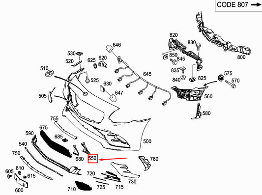 new mercedes-benz slk r172 front left bumper reinforcement a1728851300 original