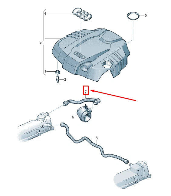 NEW AUDI Q7 4L ENGINE BREATHER LINE 059103221AP ORIGINAL