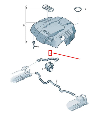 NEW AUDI Q7 4L ENGINE BREATHER LINE 059103221AP ORIGINAL