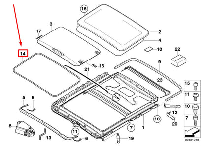 NEW BMW 3 E46 SUNROOF TRIM RING 8226606 54128226606 ORIGINAL