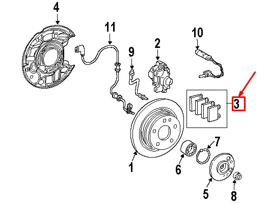 NEW MERCEDES-BENZ SLK R171 REAR WHEEL BRAKE PAD SENSOR A004420492041 ORIGINAL