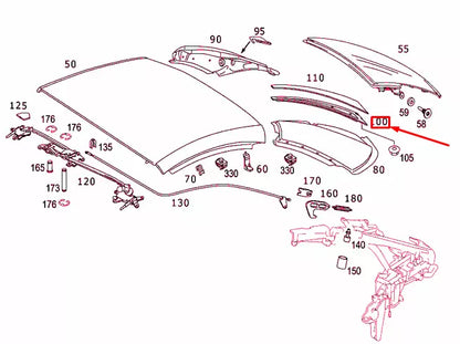 NEW MERCEDES-BENZ SL R230 C-PILLAR LEFT COVERING BEAM A2307900304