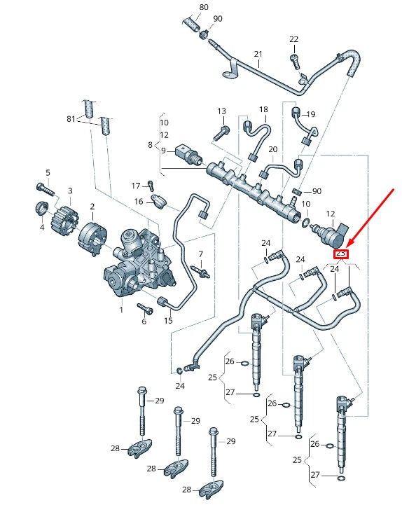 NEW VW POLO 6R FUEL RETURN LINE 03P130235A ORIGINAL