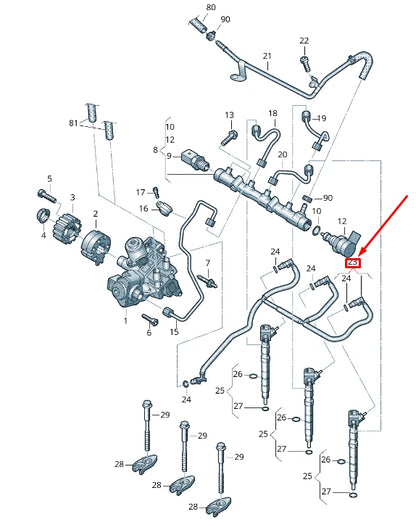 NEW VW POLO 6R FUEL RETURN LINE 03P130235A ORIGINAL