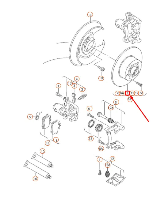 NEW AUDI A4 B7 REAR BRAKE DISC 8E0615601P ORIGINAL