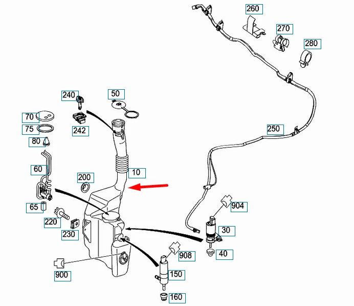 NEW MERCEDES-BENZ GLK-CLASS X204 WINDOW WASHER TANK A2048690920 ORIGINAL