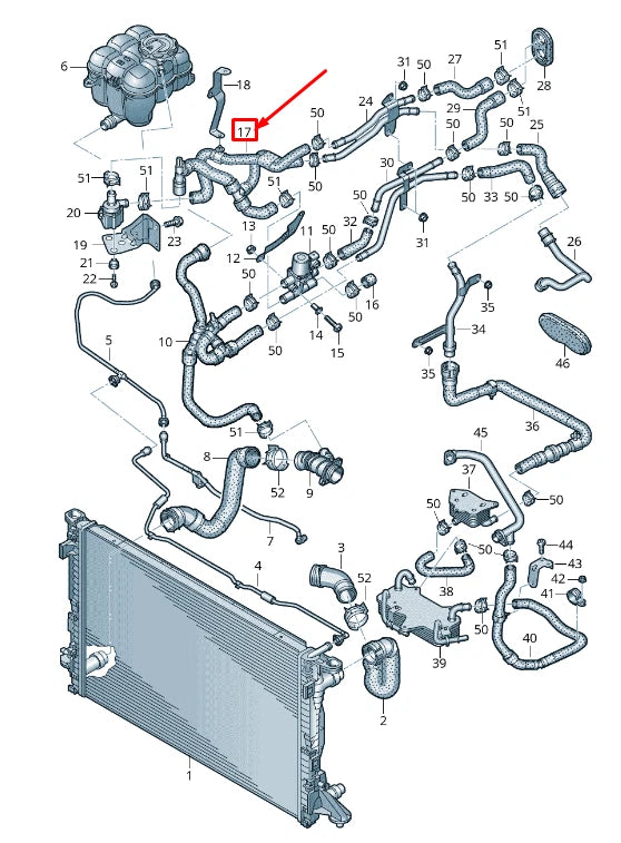 NEW VW TOUAREG CR ENGINE COOLANT HOSE 4M0819552AB