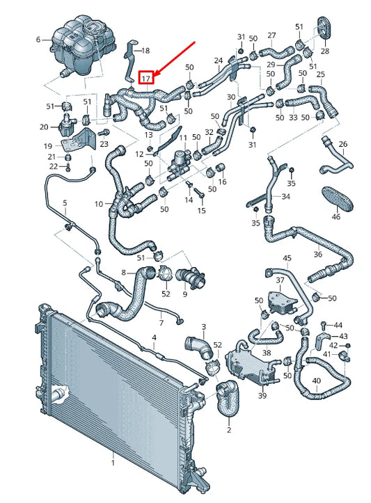NEW VW TOUAREG CR ENGINE COOLANT HOSE 4M0819552AB