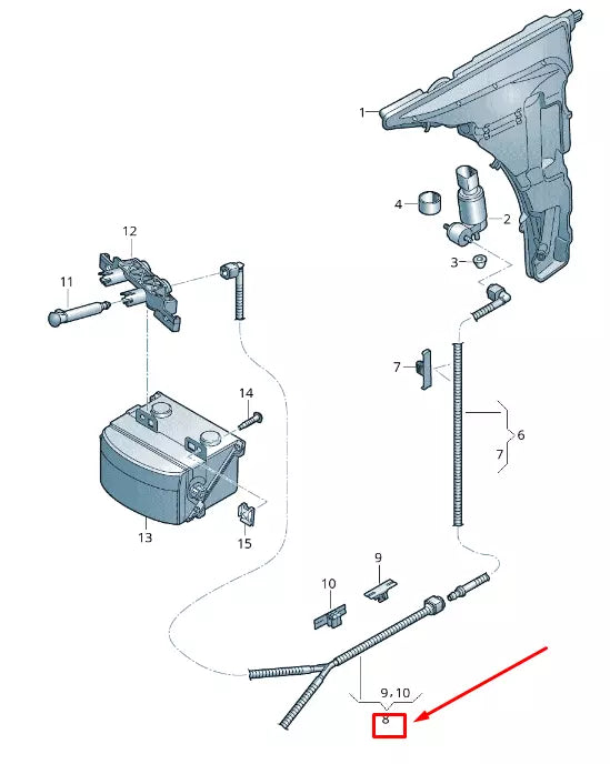 NEW AUDI A6 4A C8 HEADLIGHT WASHER PIPE 4K9955661