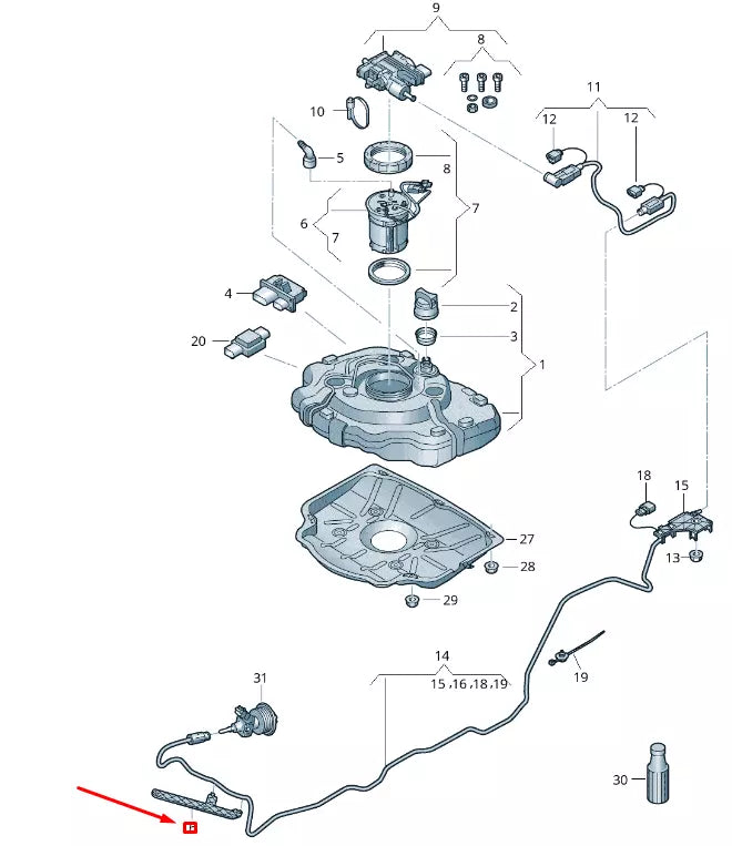 NEW VW TOUAREG 7P MK2 REDUCTION AGENT LINE BRACKET 7P6131713C