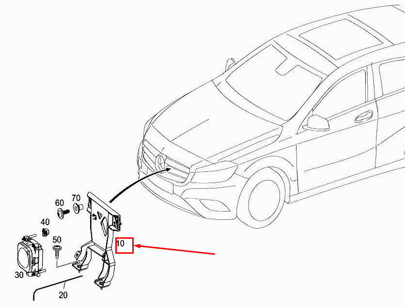 NEW MERCEDES-BENZ A W176 ADAPTIVE CRUISE CONTROL BRACKET A1176220300 ORIGINAL