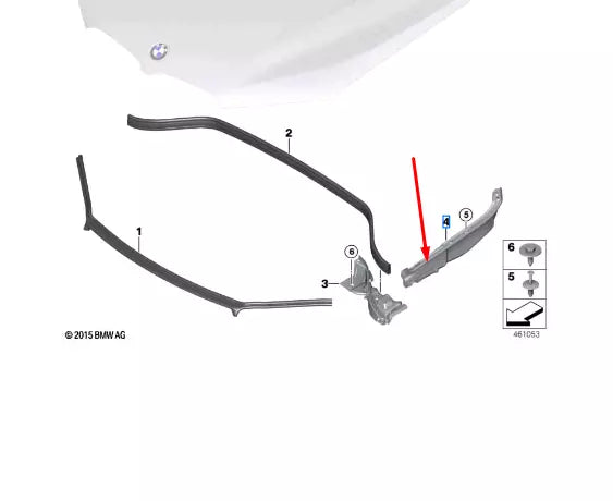 NEW BMW X1 F48 SIDE TOP RIGHT BONNET RUBBER SEAL 51767329400 ORIGINAL