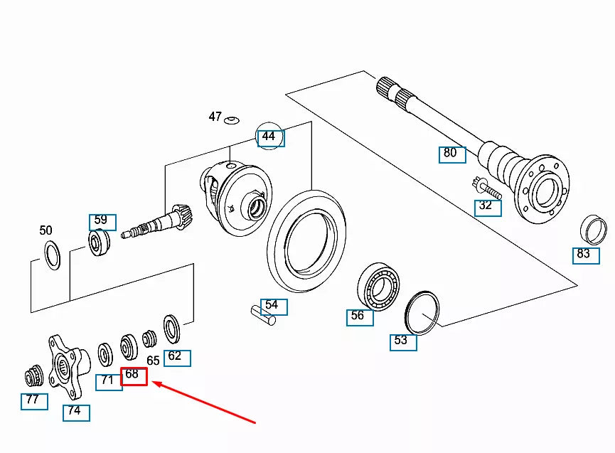 NEW MB SPRINTER 906 REAR AXLE FRONT PINION BEARING A0199816205