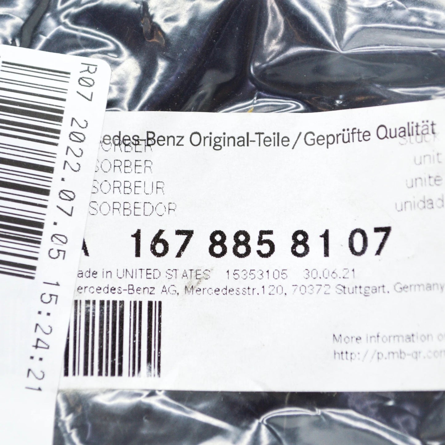NEW MERCEDES-BENZ GLE W167 REAR LEFT BUMPER ABSORBER A1678858107 ORIGINAL