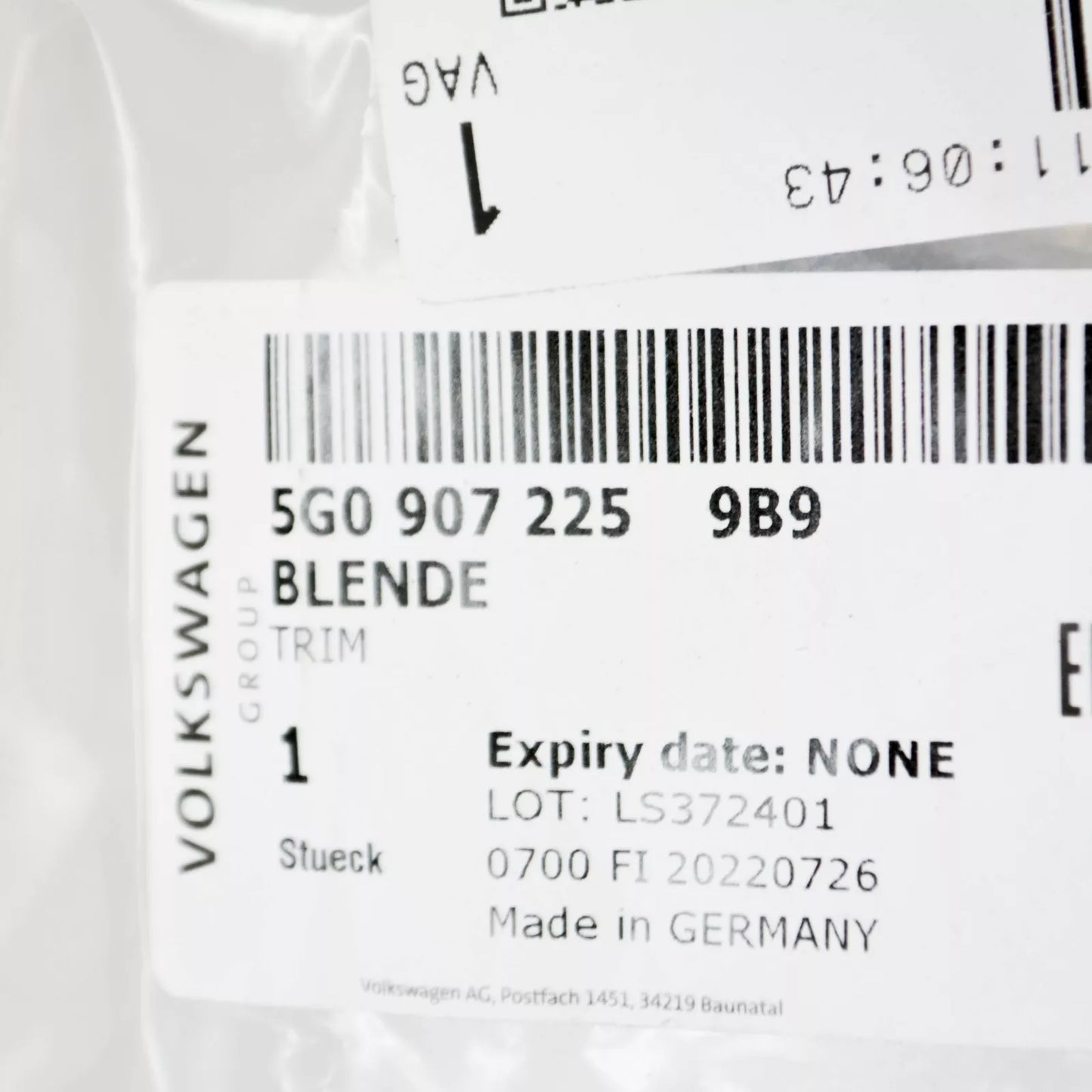 NEW VOLKSWAGEN GOLF MK7 RADAR SENSOR TRIM 5G09072259B9 ORIGINAL