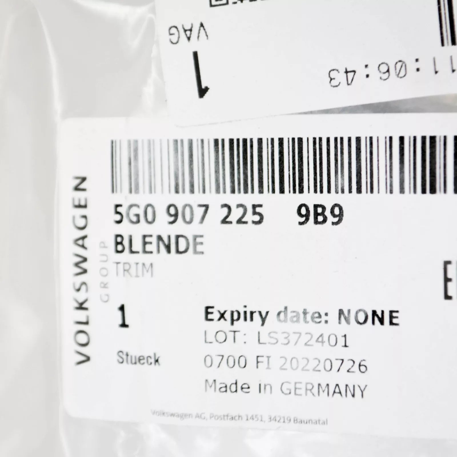 NEW VOLKSWAGEN GOLF MK7 RADAR SENSOR TRIM 5G09072259B9 ORIGINAL