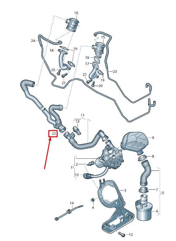 NEW AUDI A6 AVANT C7 SECONDARY AIR PUMP CONNECTING PIPE 079131605BB ORIGINAL