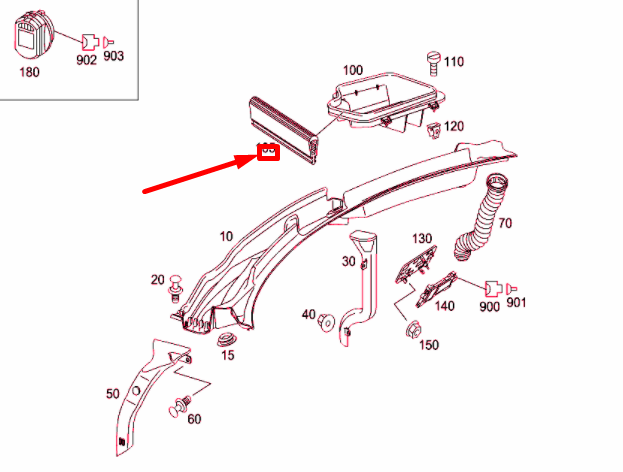 NEW MERCEDES-BENZ SLK R171 AIR DUCT RUBBER SEAL A1719870352 ORIGINAL