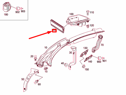 NEW MERCEDES-BENZ SLK R171 AIR DUCT RUBBER SEAL A1719870352 ORIGINAL