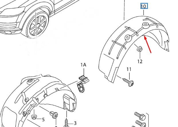 NEW AUDI Q5 8R REAR LEFT FENDER LINER SPLASH SHIELD 8R0810171C