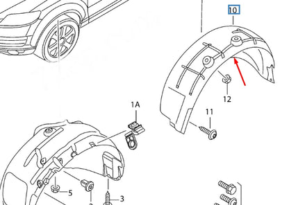 NEW AUDI Q5 8R REAR LEFT FENDER LINER SPLASH SHIELD 8R0810171C