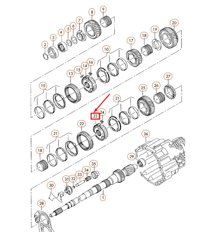NEW AUDI A4 B7 GEARBOX SYNCHRONIZING HUB 5TH/6TH GEAR 0A2311764A ORIGINAL