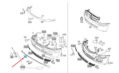 NEW MERCEDES-BENZ VITO W639 FRONT BUMPER SPOILER TRIM A63988500259051 ORIGINAL