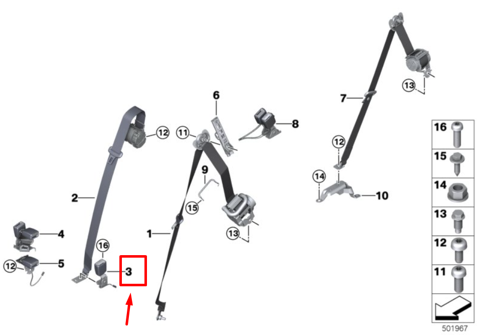 new bmw x7 g07 front left seat buckle 8493921 72118493921 original