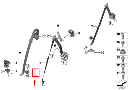 new bmw x7 g07 front left seat buckle 8493921 72118493921 original